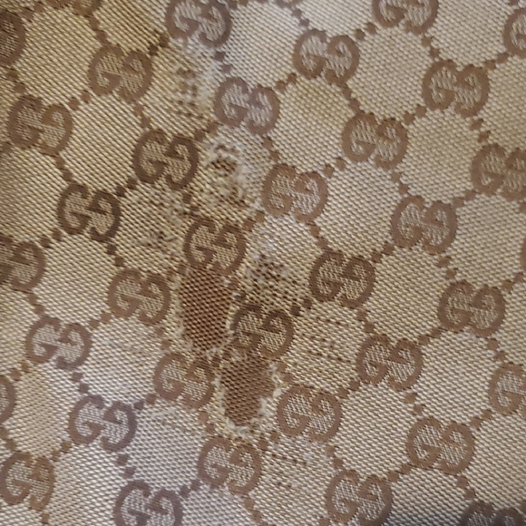 Authentic Gucci Tan and Brown Monogram Shoulder Bag - Picture 8 of 16